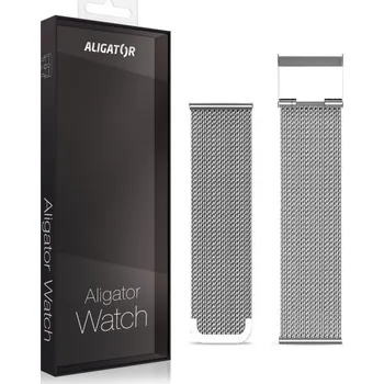 Řemínek na hodinky Řemínek kovový ALIGATOR 20mm, stříbrný