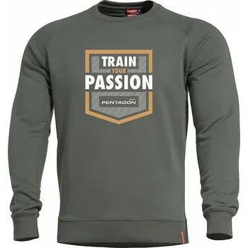 Pánská mikina Mikina Pentagon Hawk Sweater Train Your Passion - Camo Green 3XL