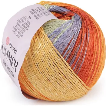 Příze Pletací příze Summer Dream 100 g - 6 (4301) žlutozelená oranžová