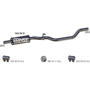 Tlumič výfuku Stredni tlumic vyfuku ERNST 144049