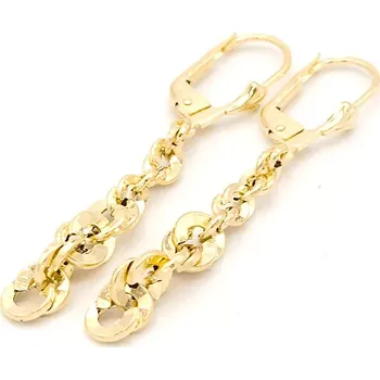 Náušnice B&B Goldinvestic Zlaté náušnice visací řetízky zdobené 1,94g Žlutá