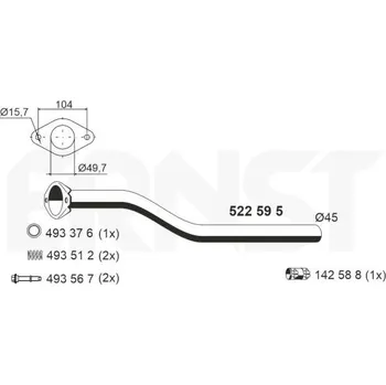 Výfuková trubka Výfuková trubka ERNST 522595