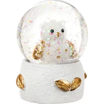 Vánoční dekorace Atmosphera Sněhová koule se zvířetem, sova, Ø 4,5 cm