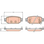 Sada brzdových destiček, kotoučová brzda TRW GDB2172