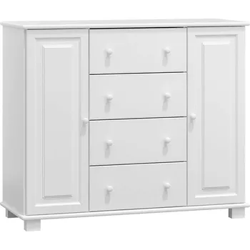 Komoda Slevadoma Komoda masiv borovice se skříňkami a zásuvkami 1-4-1 APOLENA Barva: Barva bílá, Hloubka: 42 cm