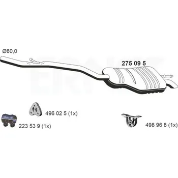 Tlumič výfuku Zadni tlumic vyfuku ERNST 275095