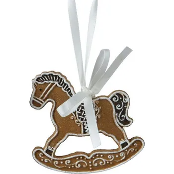 Vánoční ozdoba Vánoční ozdoba perníkový houpací koníček 1ks, 9x1x10 cm - Ornamenty na ocase