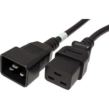 Napájecí kabel Dinic Kabel síťový prodlužovací 16A, IEC320 C20 - C19, 5m, černý (CB-19-20-5M) - 19.42.1565
