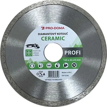 Řezný kotouč Kotouč diamantový řezný PRO-DOMA Ceramic – 125×22,23 mm