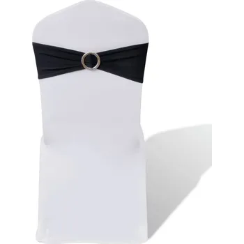 Podsedák 25 ks černá natahovací šerpa na židle s diamantovou přezkou