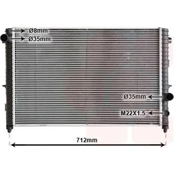 Motor automobilu Chladič, chlazení motoru VAN WEZEL 02002175