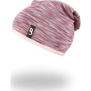 Kojenecká čepice Little Angel Čepice podšitá spadlá Outlast® Bordó melír/sv.pudrová Vel. 7 (58-62 cm)