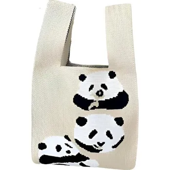 ANNAM Panda tote bag béžová 35 × 20 cm