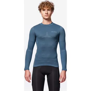 VAN RYSEL Cyklistické spodní tričko s dlouhým rukávem Racer 2 M MODRÁ|ŠEDÁ