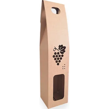 20 ks - Dárková odnoska na víno 85x85x336 s motivem hroznu