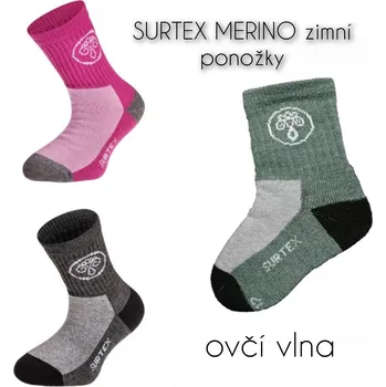 MERINO CHLAPECKÉ PONOŽKY SURTEX ZIMNÍ (ovčí vlna) Velikost: 20-23