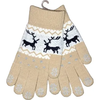 Rukavice Aura Via Dámské rukavice béžová/ bílá