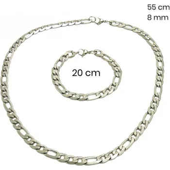 Souprava šperků Ocelový náhrdelník + náramek 23777900