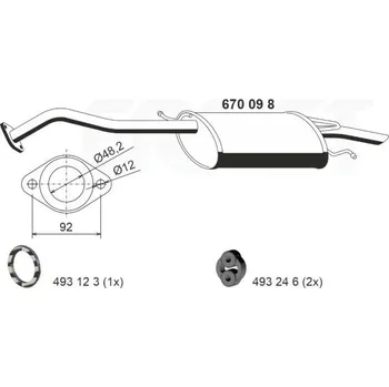 Tlumič výfuku Zadni tlumic vyfuku ERNST 670098