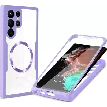 Pouzdro na mobilní telefon Pouzdro Samsung Galaxy S24 Ultra, Techsuit - ColorVerse 360 MagSafe Series + ochrana obrazovky, fialové