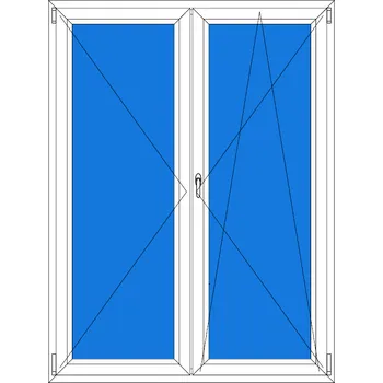 Okno Aluplast Balkónové dveře 180x200 | Dvoukřídlé bez sloupku (štulp) | Ideal 8000 | Trojsklo BARVA PROFILU: Bílá - Bílá