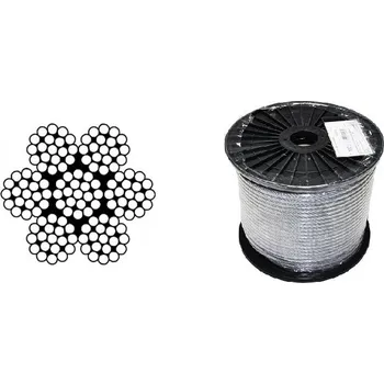 Lany MTR Lano nerezové, ocel A4 DIN 3060 (7×19) malá cívka Varianta: Lano nerezové, ocel A4 DIN 3060 (7×19) malá cívka 10mm nerez A4