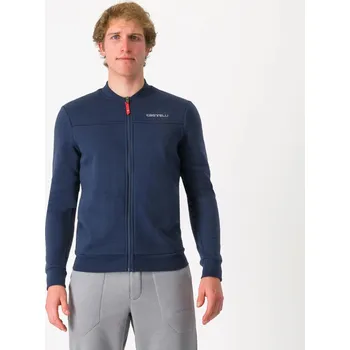 Cyklistická bunda CASTELLI mikina - CLASSICO TRACK - modrá 2XL
