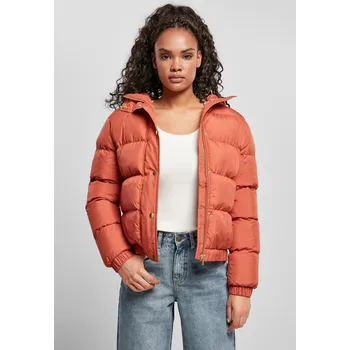 Dámská bunda Puffer Bunda s kapucí Urban Classics červená 2539306