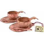 Kupilka Slow Down sada hrnků 210ml, talířů 140ml a lžiček cranberry