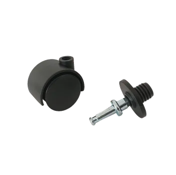 50mm kolečko s čepem 8x15mm+plastový insert (bez brzdy), černé