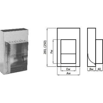 Krbová obestavba Karl přechodka - kanál 200 x 90mm / mřížka SOLID 175 x 245mm