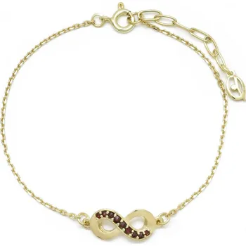 Náramek Stříbrný náramek nekonečno s českým granátem Endless - Zlacení