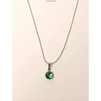 Náhrdelník Náhrdelník s přívěskem - zelený SW kamínek (Zelený přívěsek z bižuterie)