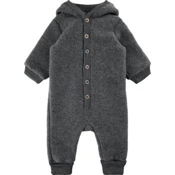 Kojenecká bunda Merino overal na knoflíky tmavě šedý Melange Denver Mikk-Line Velikost: 68