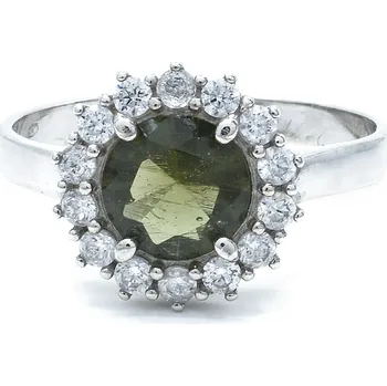 Prsten Stříbrný prsten s vltavínem Vori - 70