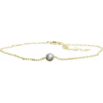 Náramek Stříbrný pozlacený náramek zdobený jedním krystalem Swarovski Elements