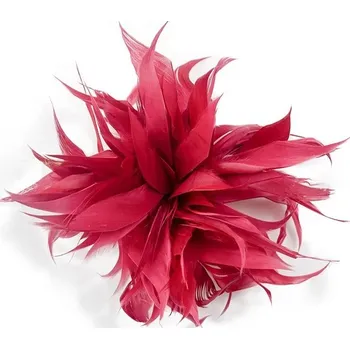 Brož Spínací špendlík s luxusním pírkem | Brož, Ozdoba - Červené víno