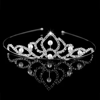 Čelenka B-TOP Čelenka do vlasů KORUNKA PRINCESS PEARL - postříbřená