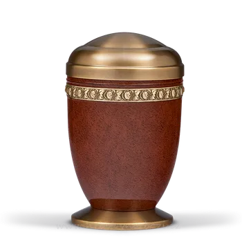 Smuteční dekorace Ocelová urna kořenové dřevo