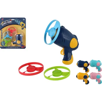 Létající drak Teddies Vystřelovací vrtulka 3ks + startér pistole plast 4 barvy na kartě 21,5x26x6cm