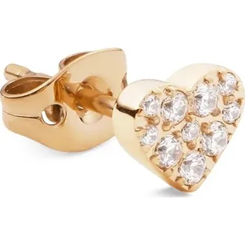 Náušnice Daniel Wellington Pozlacená single náušnice Srdce s krystaly DW00400868 + 2 měsíce na vrácení zboží
