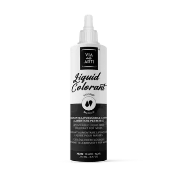 Potravinářské barvivo Via delle Arti Tekutá barva do čokolády černá (black) 240 ml