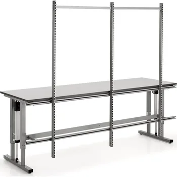 Dílenský stůl Zadní rám ke stolu MOTION s elektrickým polohováním, se 3 sloupky, 2500x800 mm