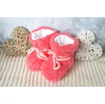 AMÁLKA Zateplené chlupaté bačkůrky, korálové Velikost: 68-80