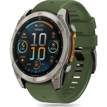 Řemínek na hodinky Tech-Protect | Tech-Protect Silicone Line reminek na Garmin Fenix 5x / 5x Plus / 6x / 6x Pro / 7x / 8 51mm, military green