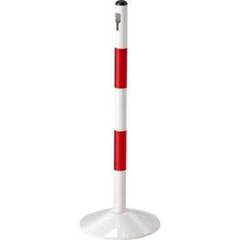 parkovací zábrana Zahrazovací sloupek, červeno-bílý, kovový, 900 mm