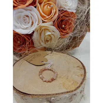 Drahý kámen RV studio Louny s.r.o. Prstýnek Sluneční kámen oranžový + Hematit rosegold 3 mm