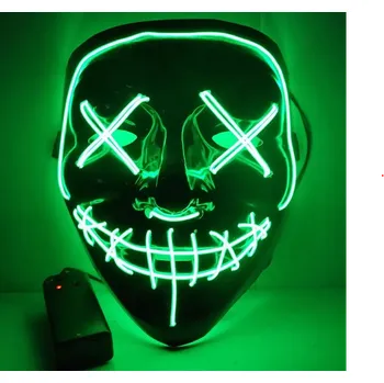 Karnevalová maska LED Světelná maska na Obličej - Purge Barva: Zelená