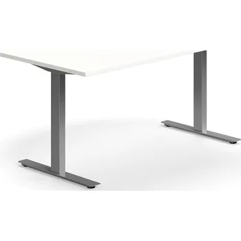 Psací stůl Psací stůl QBUS, T-nohy, 1600x800 mm, stříbrná podnož, bílá