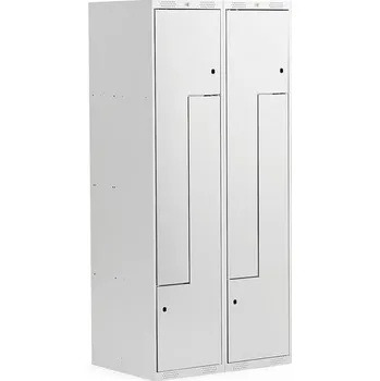 Šatní skříň Šatní skříňka CLASSIC Z, 2 sekce, 4 boxy, 1800x800x500 mm, kovové dveře, šedé